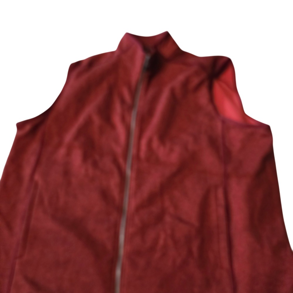Cutter & Buck Mens Full Zip Heathered Red Fleece Lined Vest Size 3XL XXXL